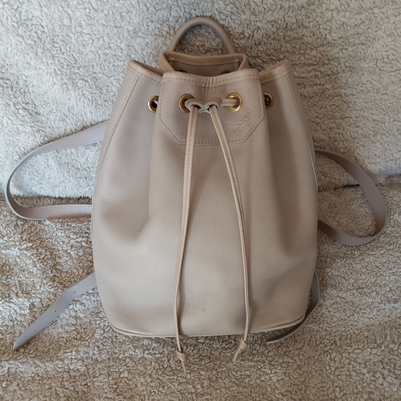 J.W. Hulme Co. Taupe leather backpack drawstring bucket bag - Picture 9 of 9